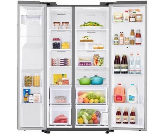 Samsung 36-Inch, 21.5 Cu.Ft. Counter-Depth Side-By-Side Refrigerator With Family Hub™ - RS22T5561SR/AC