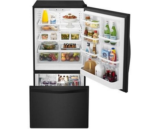 Whirlpool 33-Inch, 22 Cu. Ft. Bottom Freezer Refrigerator With Icemaker - WRB322DMBB