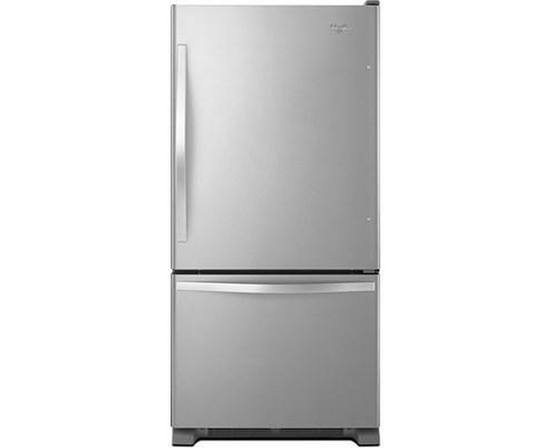 Whirlpool 33-Inch, 22 Cu. Ft. Bottom Freezer Refrigerator With Icemaker - WRB322DMBM