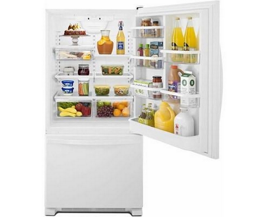 Whirlpool 30-Inch, 18.6 Cu. Ft. Bottom Freezer Refrigerator - WRB329DFBW