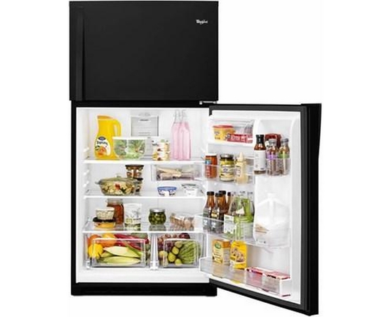 Whirlpool 33-Inch, 21.3 Cu. Ft. Freestanding Top Freezer Refrigerator With Flexi-Slide™ Bin - WRT541SZDB