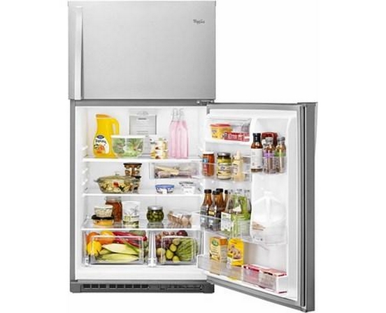 Whirlpool 33-Inch, 21.3 Cu. Ft. Freestanding Top Freezer Refrigerator With Flexi-Slide™ Bin - WRT541SZDM