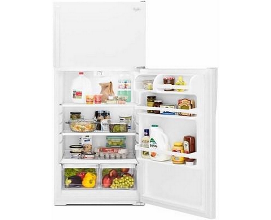Whirlpool 28-Inch, 14.0 Cu. Ft. Top Freezer Refrigerator - WRT134TFDM