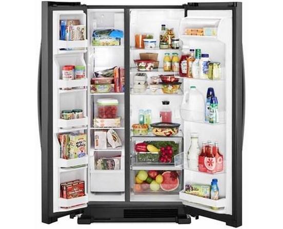 Whirlpool 33-Inch, 21.7 Cu. Ft. Freestanding Side-By-Side Refrigerator With Adaptive Defrost - WRS312SNHB