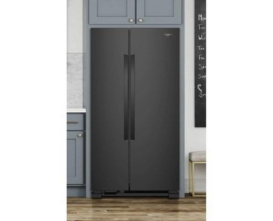 Whirlpool 33-Inch, 21.7 Cu. Ft. Freestanding Side-By-Side Refrigerator With Adaptive Defrost - WRS312SNHB