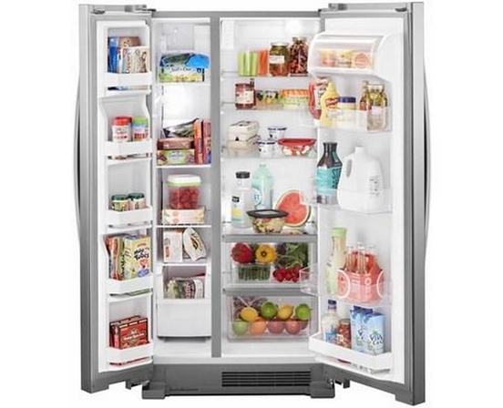 Whirlpool 33-Inch, 21.7 Cu. Ft. Freestanding Side-By-Side Refrigerator With Adaptive Defrost - WRS312SNHM