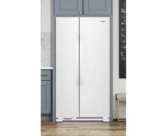 Whirlpool 33-Inch, 21.7 Cu. Ft. Freestanding Side-By-Side Refrigerator With Adaptive Defrost - WRS312SNHW