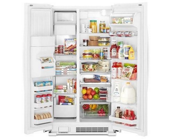 Whirlpool 33-Inch, 21.4 Cu. Ft. Side-By-Side Freestanding Refrigerator With Exterior Ice And Water Dispenser With Everydrop™ Water Filtration - WRS331SDHW