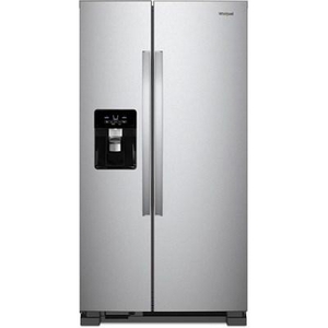 Whirlpool 36-Inch, 24.5 Cu. Ft. Freestanding Side-By-Side Refrigerator With Exterior Ice And Water Dispenser With Everydrop™ Water Filtration - WRS335SDHM