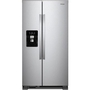 Whirlpool 36-Inch, 24.5 Cu. Ft. Freestanding Side-By-Side Refrigerator With Exterior Ice And Water Dispenser With Everydrop™ Water Filtration - WRS335SDHM