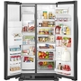 Whirlpool 36-Inch, 24.5 Cu. Ft. Freestanding Side-By-Side Refrigerator With Exterior Ice And Water Dispenser With Everydrop™ Water Filtration - WRS335SDHB