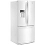 Whirlpool 30-Inch, 19.7 Cu.Ft. Freestanding French 3-Door Refrigerator With Exterior Water Dispenser With Everydrop® Filtration - WRF560SEHW