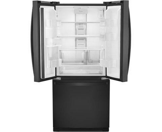 Whirlpool 30-Inch, 19.7 Cu.Ft. Freestanding French 3-Door Refrigerator With Exterior Water Dispenser With Everydrop® Filtration - WRF560SEHB