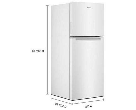 Whirlpool 24-Inch, 11.6 Cu.Ft. Counter-Depth Top Freezer Refrigerator With Automatic Defrost - WRT112CZJW