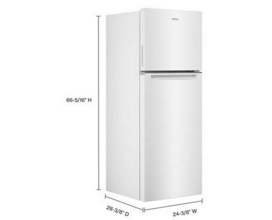 Whirlpool 24-Inch, 12.9 Cu.Ft. Freestanding Top Freezer Refrigerator - WRT313CZLW