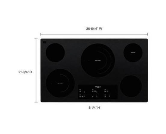 Whirlpool 36-Inch, Built-In Electric Cooktop With Flexheat™ Element - WCE97US6KB