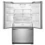 Whirlpool 33-Inch, 22.1 Cu. Ft. Freestanding French 3-Door Refrigerator With Factory Installed Ice Maker - WRFF5333PZ