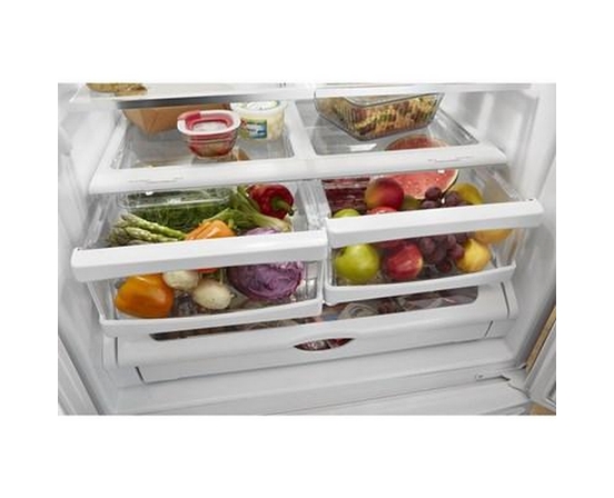 Whirlpool 33-Inch, 22.1 Cu. Ft. Freestanding French 3-Door Refrigerator With Factory Installed Ice Maker - WRFF5333PV