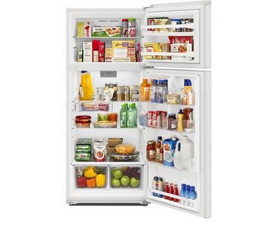 Whirlpool 28-Inch, 16.6 Cu. Ft. Freestanding Top Freezer Refrigerator - WRTX5028PW