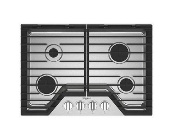 Whirlpool 30-Inch Built-In Gas Cooktop With Ez-2-Lift™ Hinged Cast-Iron Grates - WCGK5030PS