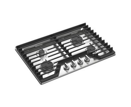 Whirlpool 30-Inch Built-In Gas Cooktop With Ez-2-Lift™ Hinged Cast-Iron Grates - WCGK5030PS
