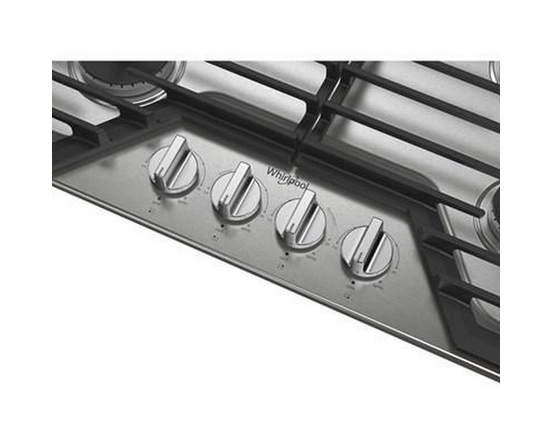 Whirlpool 30-Inch Built-In Gas Cooktop With Ez-2-Lift™ Hinged Cast-Iron Grates - WCGK5030PS
