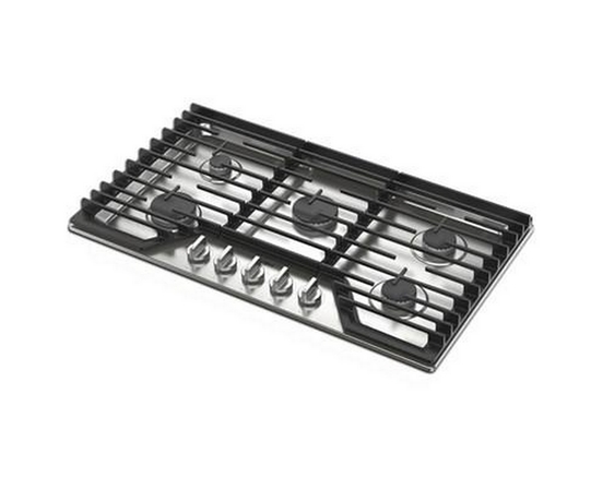 Whirlpool 36-Inch Built-In Gas Cooktop With Ez-2-Lift™ Hinged Cast-Iron Grates - WCGK5036PS