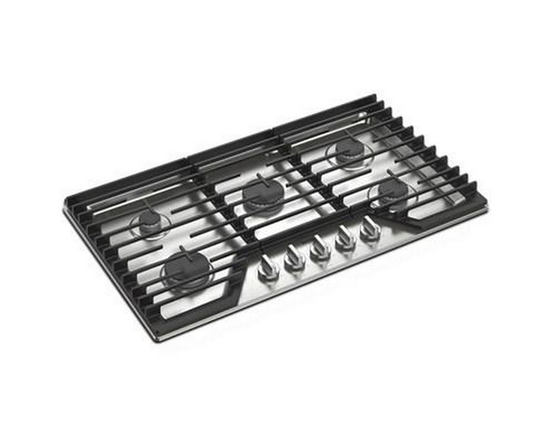 Whirlpool 36-Inch Built-In Gas Cooktop With Ez-2-Lift™ Hinged Cast-Iron Grates - WCGK5036PS