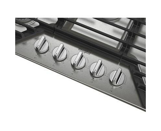 Whirlpool 36-Inch Built-In Gas Cooktop With Ez-2-Lift™ Hinged Cast-Iron Grates - WCGK5036PS