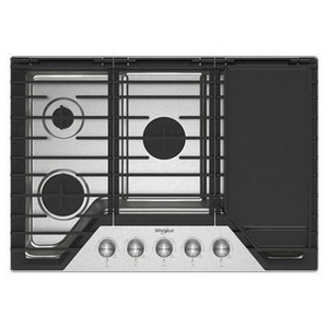 Whirlpool 30-Inch Built-In Gas Cooktop With 2-In-1 Hinged Grate To Griddle - WCGK7530PS
