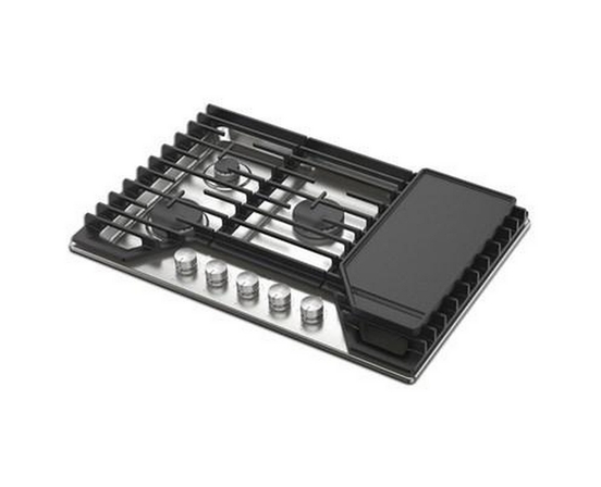 Whirlpool 30-Inch Built-In Gas Cooktop With 2-In-1 Hinged Grate To Griddle - WCGK7530PS