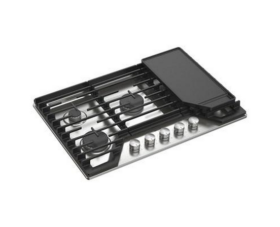 Whirlpool 30-Inch Built-In Gas Cooktop With 2-In-1 Hinged Grate To Griddle - WCGK7530PS