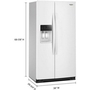 Whirlpool 36-Inch, 21 Cu. Ft. Side-By-Side Refrigerator With Water And Ice Dispenser - WRSC5536RW
