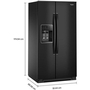 Whirlpool 36-Inch, 28 Cu. Ft. Side-By-Side Refrigerator With Water And Ice Dispenser - WRSF5536RB