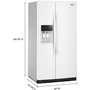 Whirlpool 36-Inch, 28 Cu. Ft. Side-By-Side Refrigerator With Water And Ice Dispenser - WRSF5536RW