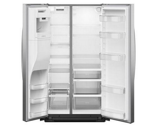 Whirlpool 36-Inch, 28 Cu. Ft. Side-By-Side Refrigerator With Water And Ice Dispenser - WRSF5536RZ