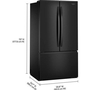 Whirlpool 36-Inch, 31 Cu. Ft. Freestanding French 3-Door Refrigerator With Interior Ice Maker - WRFF3136SB