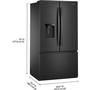 Whirlpool 36-Inch, 30 Cu. Ft. Freestanding French 3-Door Refrigerator With External Water And Ice Dispensing System - WRFF3536SV