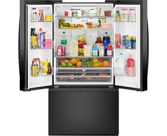 Whirlpool 36-Inch, 30 Cu. Ft. Freestanding French 3-Door Refrigerator With External Water And Ice Dispensing System - WRFF3536SV