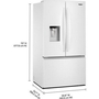 Whirlpool 36-Inch, 30 Cu. Ft. Freestanding French 3-Door Refrigerator With External Water And Ice Dispensing System - WRFF3536SW