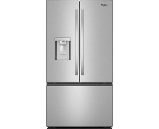 Whirlpool 36-Inch, 30 Cu. Ft. Freestanding French 3-Door Refrigerator With External Water And Ice Dispensing System - WRFF3536SZ