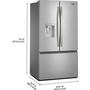 Whirlpool 36-Inch, 30 Cu. Ft. Freestanding French 3-Door Refrigerator With External Water And Ice Dispensing System - WRFF3536SZ