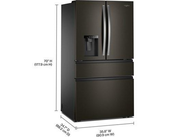 Whirlpool 36-Inch French 4-Door Refrigerator With Water And Ice Dispensing System - WRMF3636SV