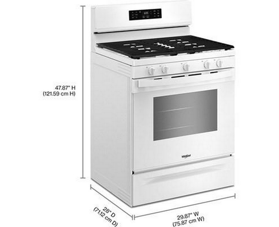 Whirlpool 30-Inch Gas Range With Air Cooking Technology And Steam Clean - WFGS4530SW