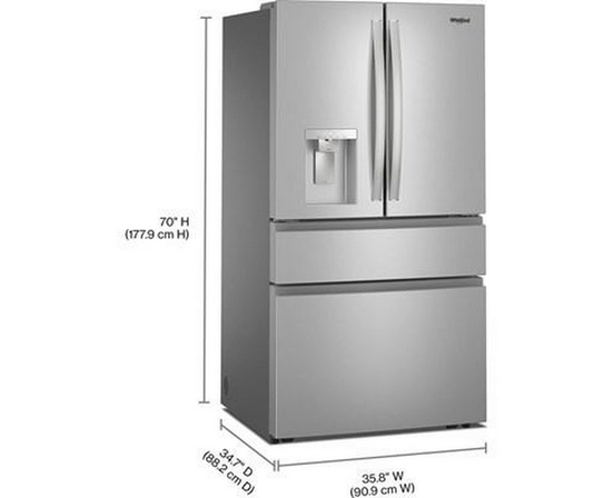 Whirlpool 36-Inch French 4-Door Refrigerator With Water And Ice Dispensing System - WRMF3636SZ