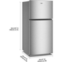 Whirlpool 29.5-Inch, 19 Cu. Ft. Top Freezer Refrigerator With Total Coverage Cooling - WRTX5419SZ
