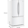 Whirlpool 36-Inch, 24 Cu. Ft. Counter-Depth French 3-Door Refrigerator - WRFC3036RW