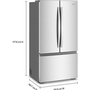 Whirlpool 36-Inch, 24 Cu. Ft. Counter-Depth French 3-Door Refrigerator - WRFC3036RZ