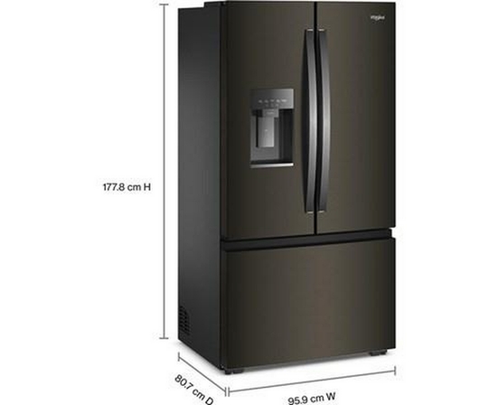 Whirlpool 36-Inch, 22 Cu. Ft. French 3-Door Refrigerator With Water And Ice Dispensing System - WRFC7036RV