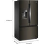 Whirlpool 36-Inch, 22 Cu. Ft. French 3-Door Refrigerator With Water And Ice Dispensing System - WRFC7036RV